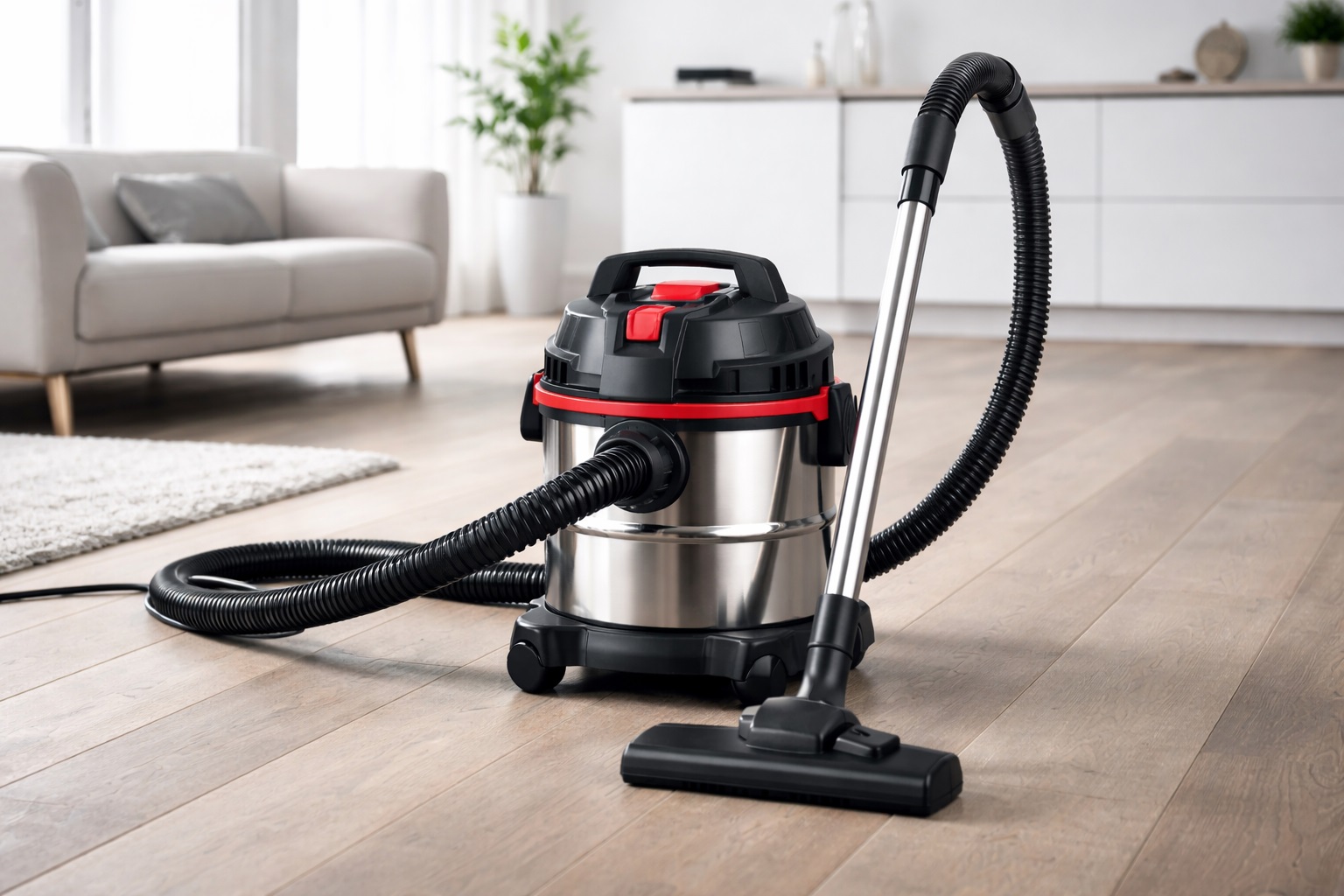 Heavy-Duty Stainless Steel Canister Vacuum Cleaner