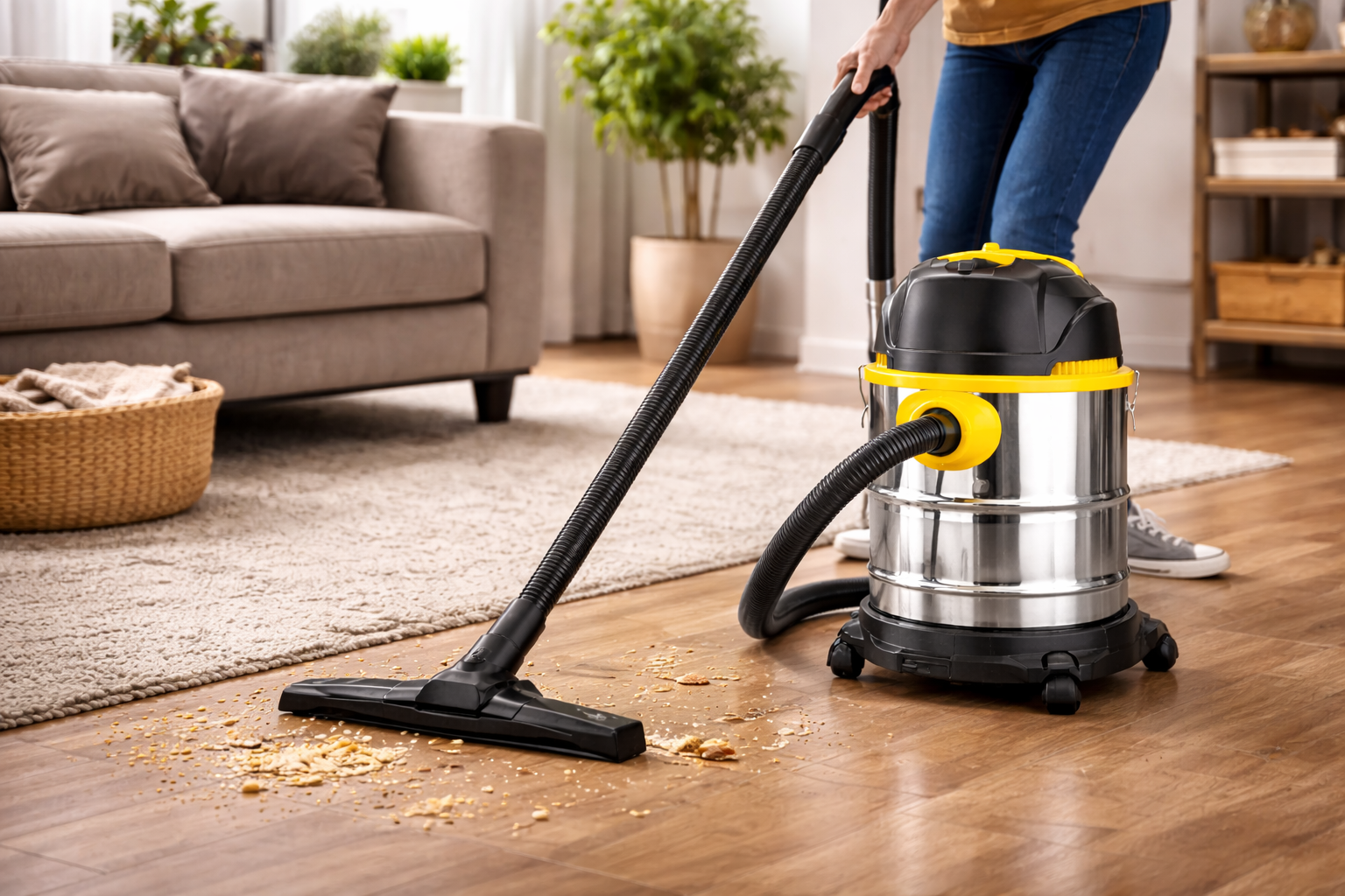 20L Stainless Steel Wet and Dry Home Vacuum Cleaner with HEPA Filter and Blower