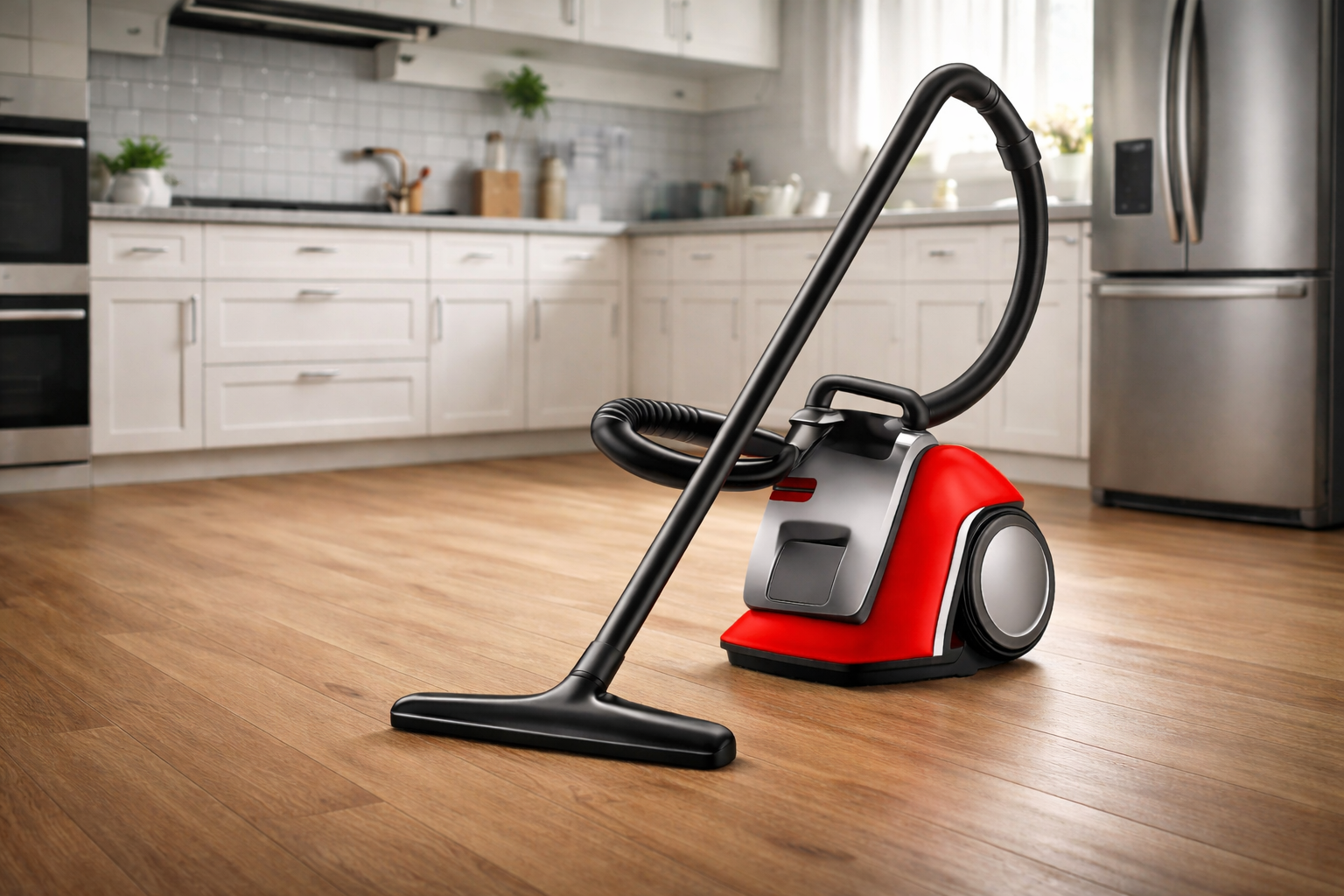 Red & Black Bagless Canister Vacuum Cleaner