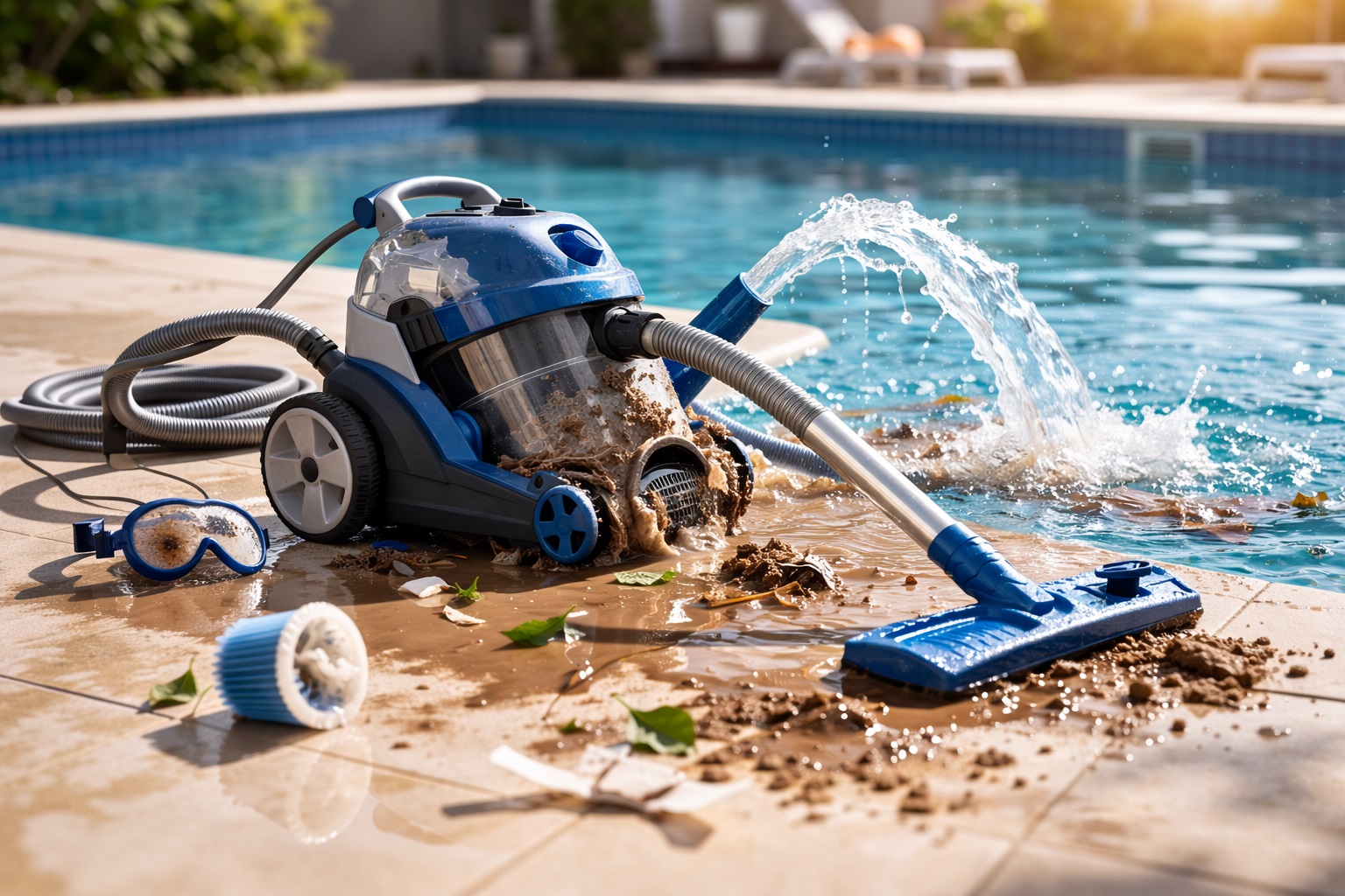 Portable Wet and Dry Pool Vacuum Cleaner with Transparent Tank and Strong Suction