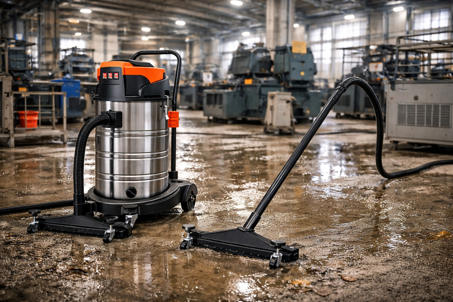 Factory Wet/Dry Industrial Vacuum Cleaner – 60L Stainless Steel, 2000W Power