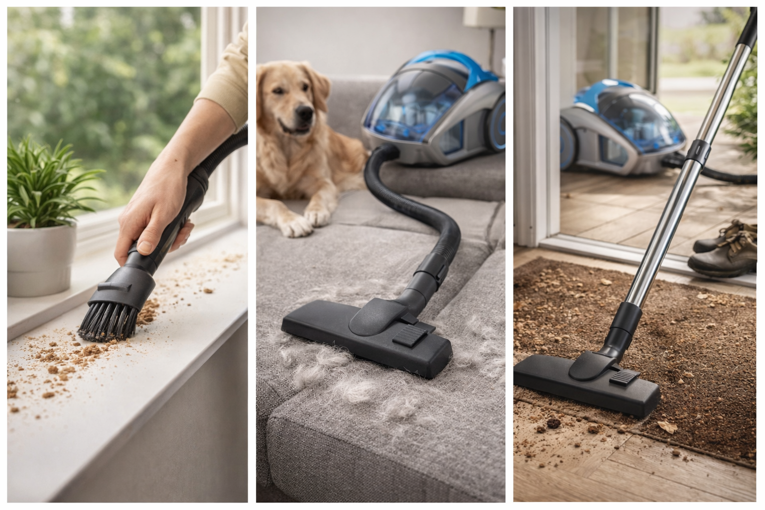 Bagless HEPA Canister Vacuum Cleaner for Pet Hair, Dirt & Windowsills – Multi-Surface Powerful Cleaning