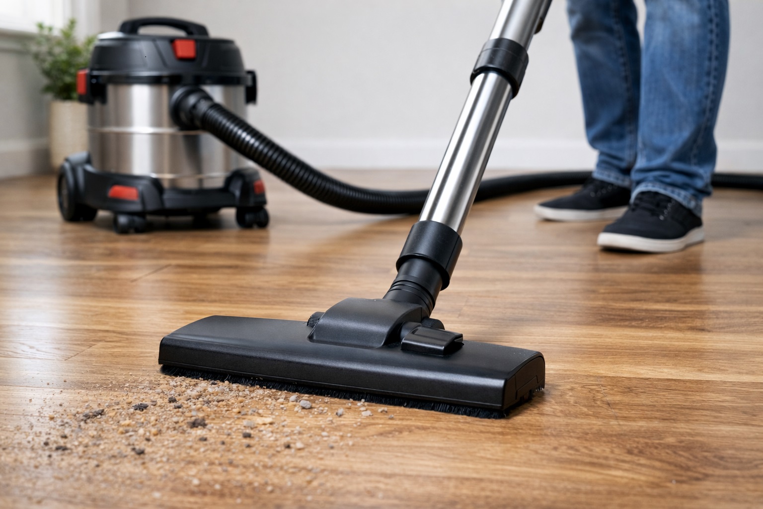 Stainless Steel Barrel Vacuum Cleaner for Hardwood Floors