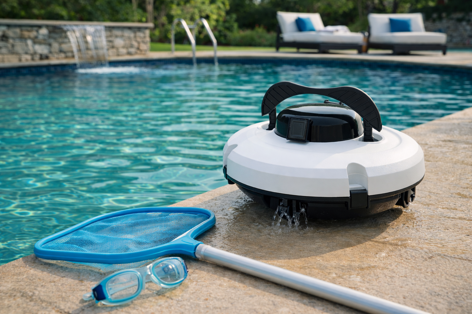Cordless Robotic Pool Cleaner for Home Swimming Pools