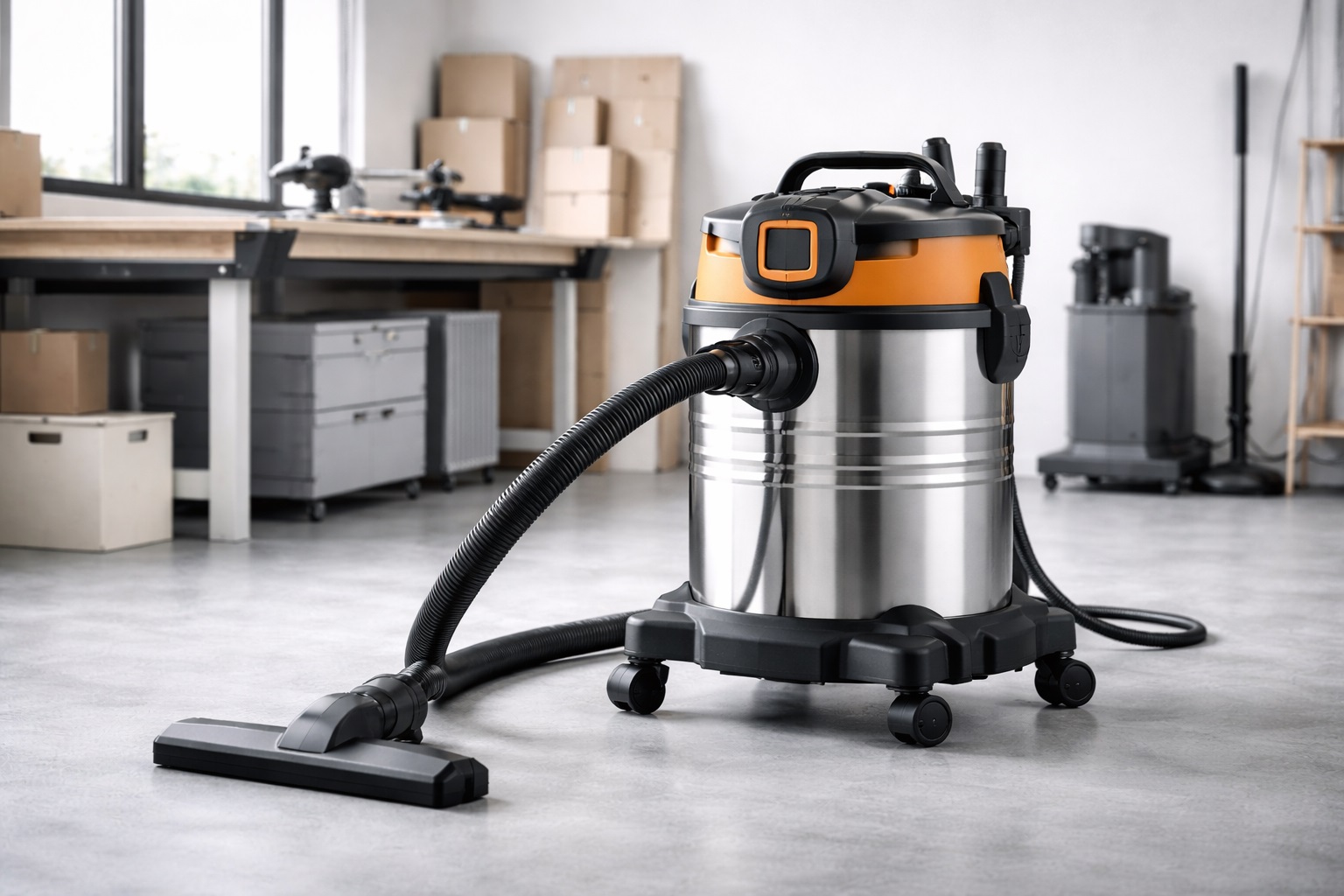 Industrial Stainless Steel Wet and Dry Barrel Vacuum Cleaner with High Power Suction