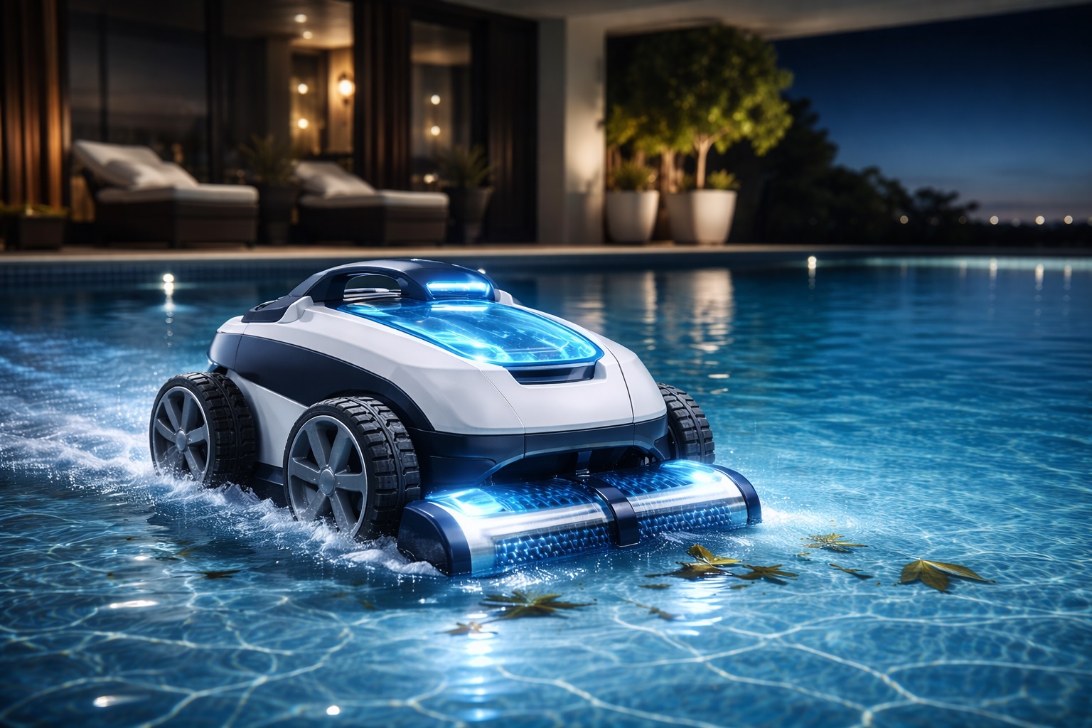 Smart Robotic Pool Cleaner with LED Display and Wall Climbing Function