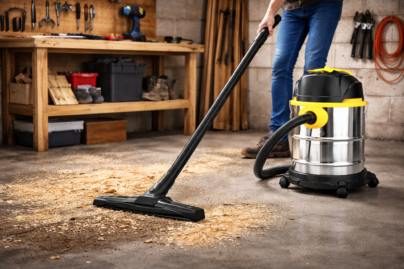 25L Stainless Steel Workshop Wet and Dry Vacuum Cleaner with Blower and HEPA Filter