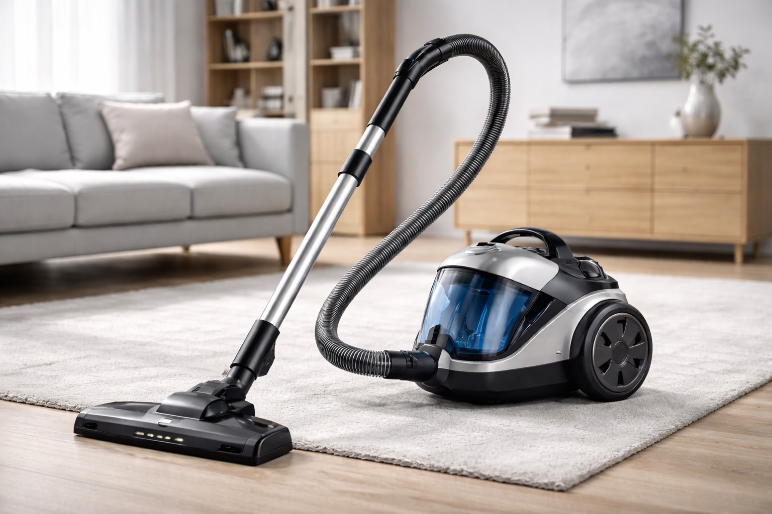 High Efficiency Bagless Canister Vacuum Cleaner with Innovative Design