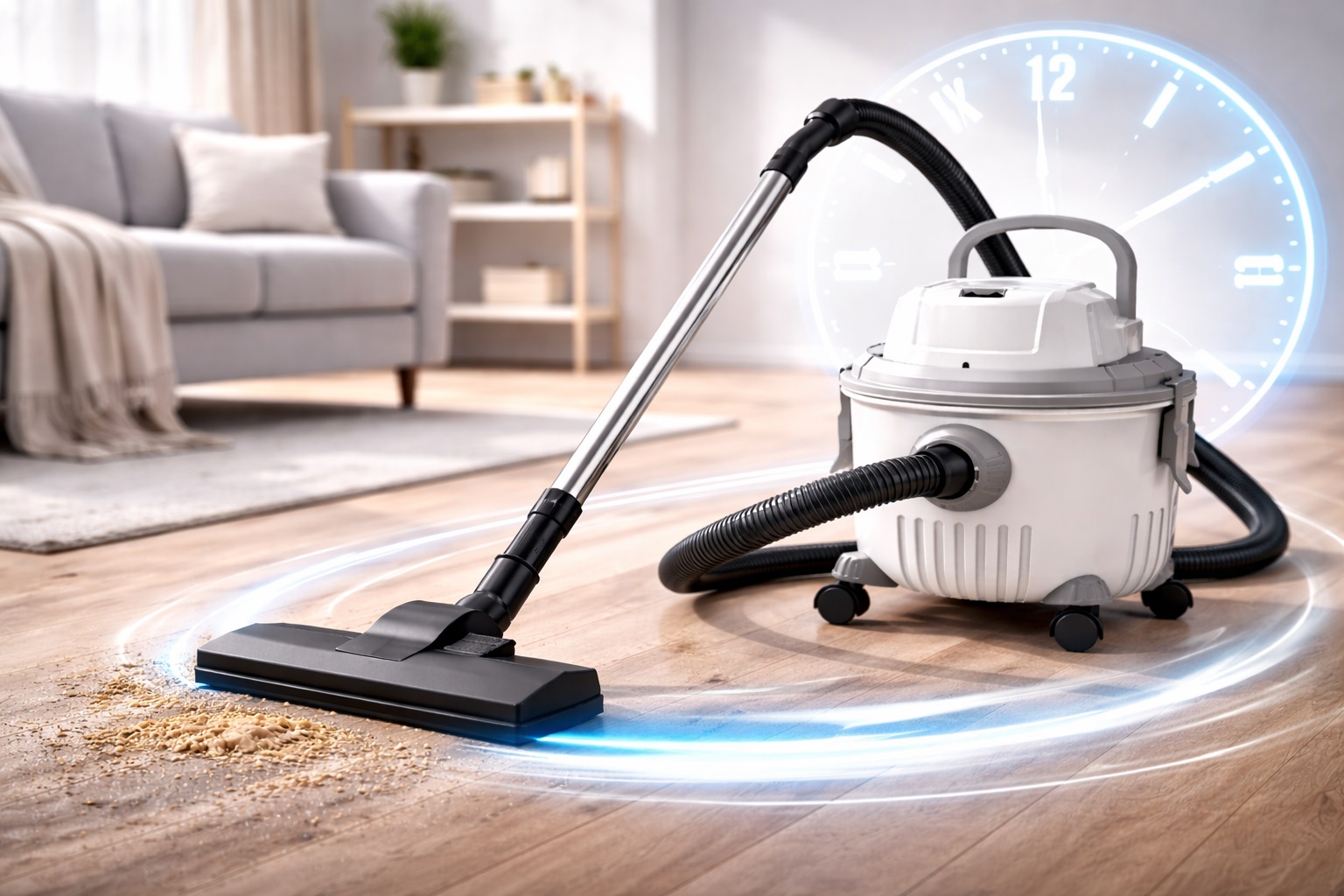 Time-Saving Wet/Dry Vacuum Cleaner for Quick Floor Cleanup