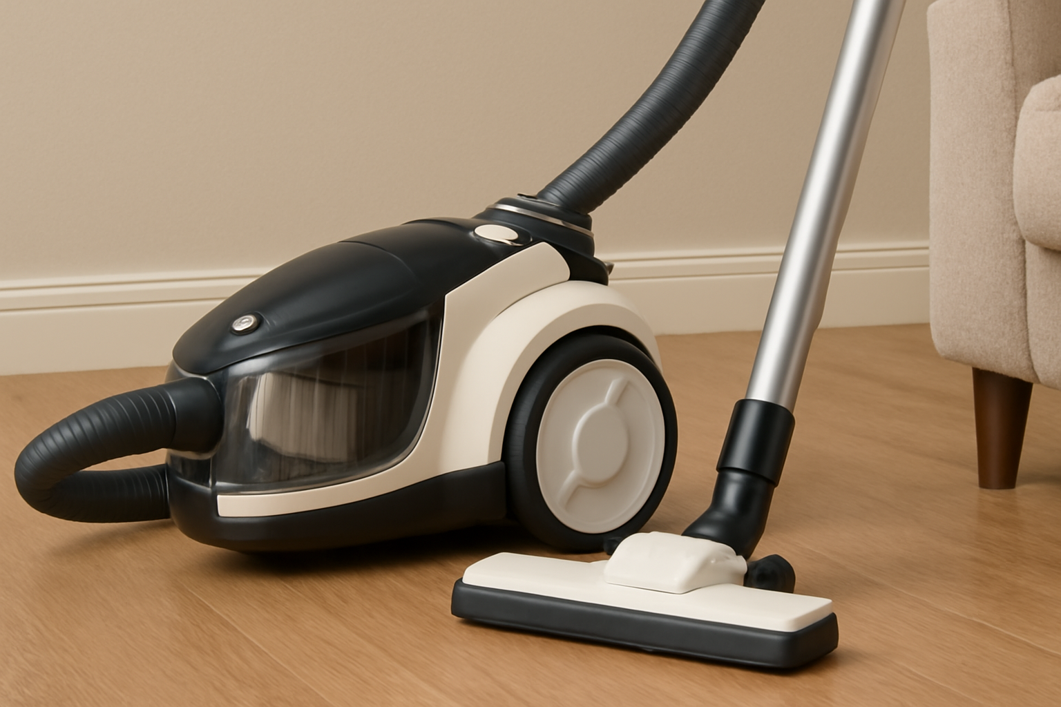 A5 Canister Vacuum Cleaner - Powerful Suction, Pleated Filter, and Modern Design