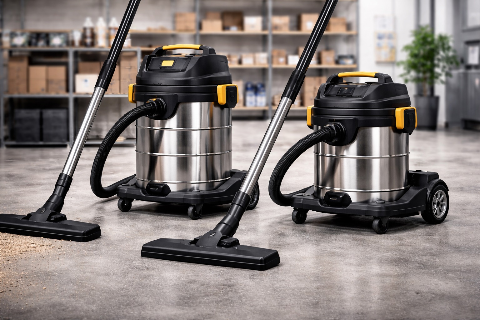 Multi-Model Commercial Wet-Dry Vacuum Cleaner Collection for Industrial and Retail Use