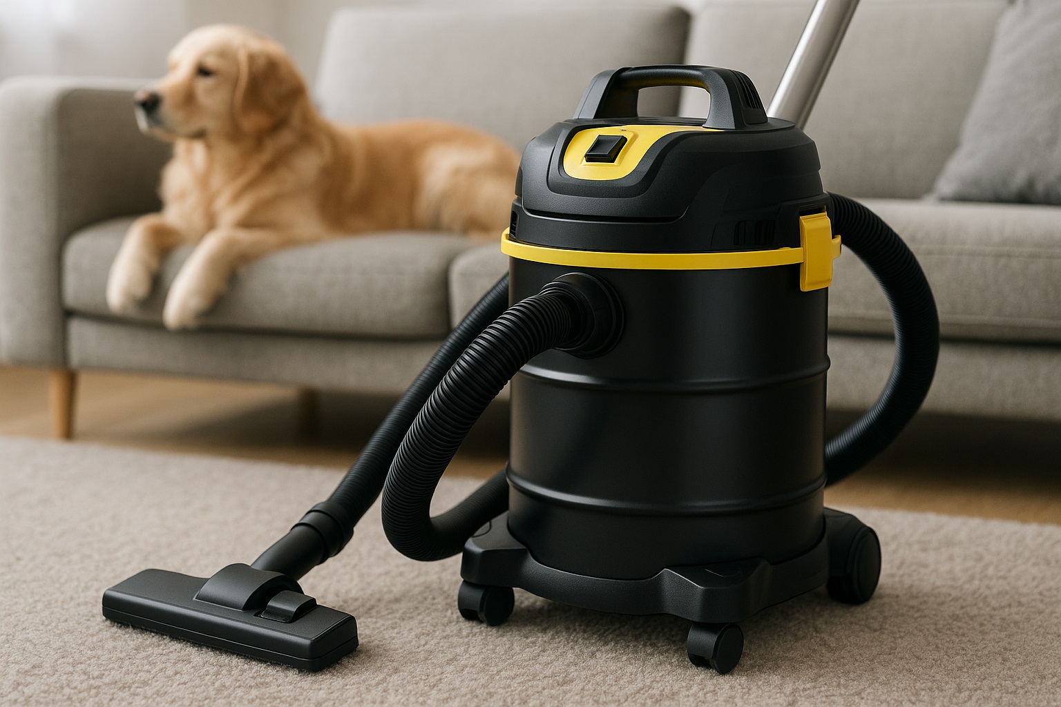 A5 Retro Orange Barrel Vacuum Cleaner for Pet Hair – Rug-Friendly High Suction Vacuum for Tribal or Vintage Interiors