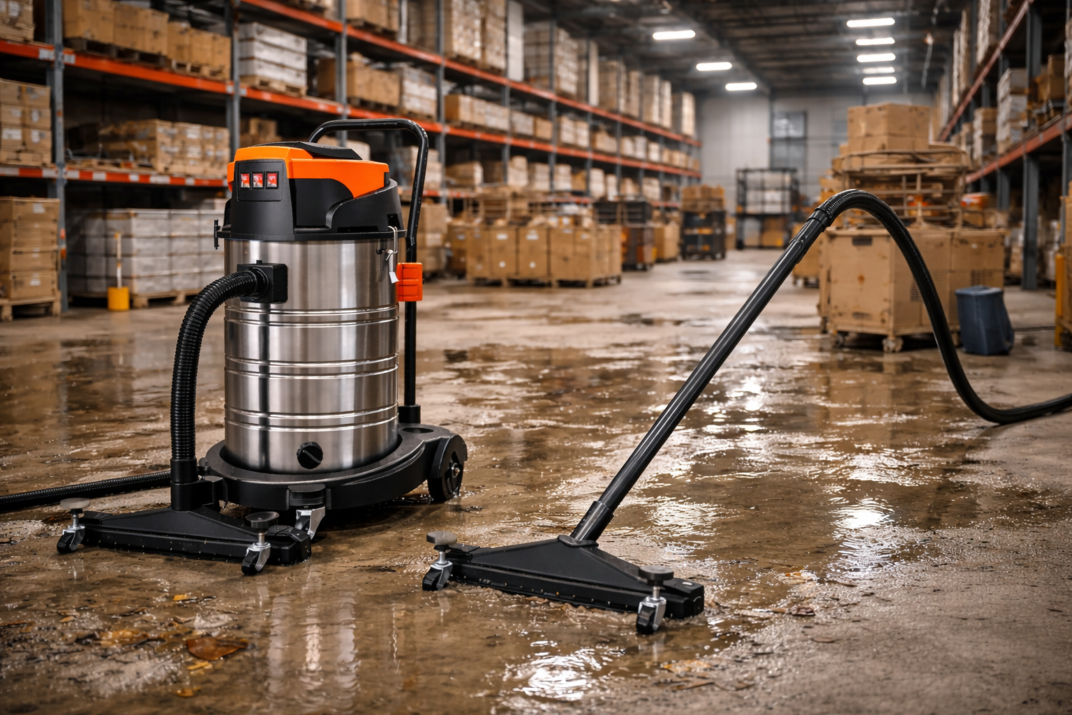 Warehouse Wet & Dry Industrial Vacuum Cleaner – 60L Stainless Steel, 2000W