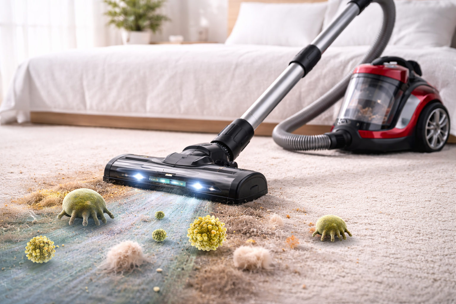 Allergy-Proof Canister Vacuum Cleaner with HEPA Filter – Deep Cleaning for Dust Mites & Pollens