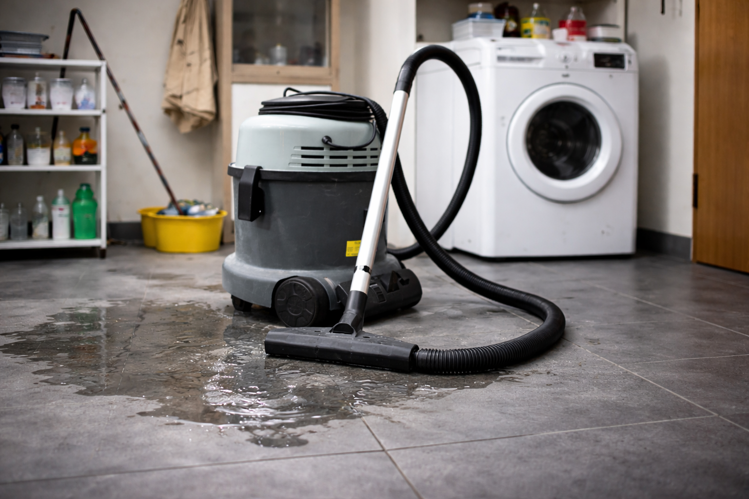 Wet and Dry Vacuum Cleaner for Water Spills – Heavy Duty Utility Floor Cleaner for Home and Commercial Use