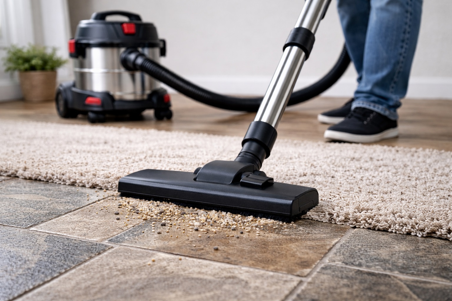 Stainless Steel Barrel Vacuum Cleaner for Mixed Surfaces