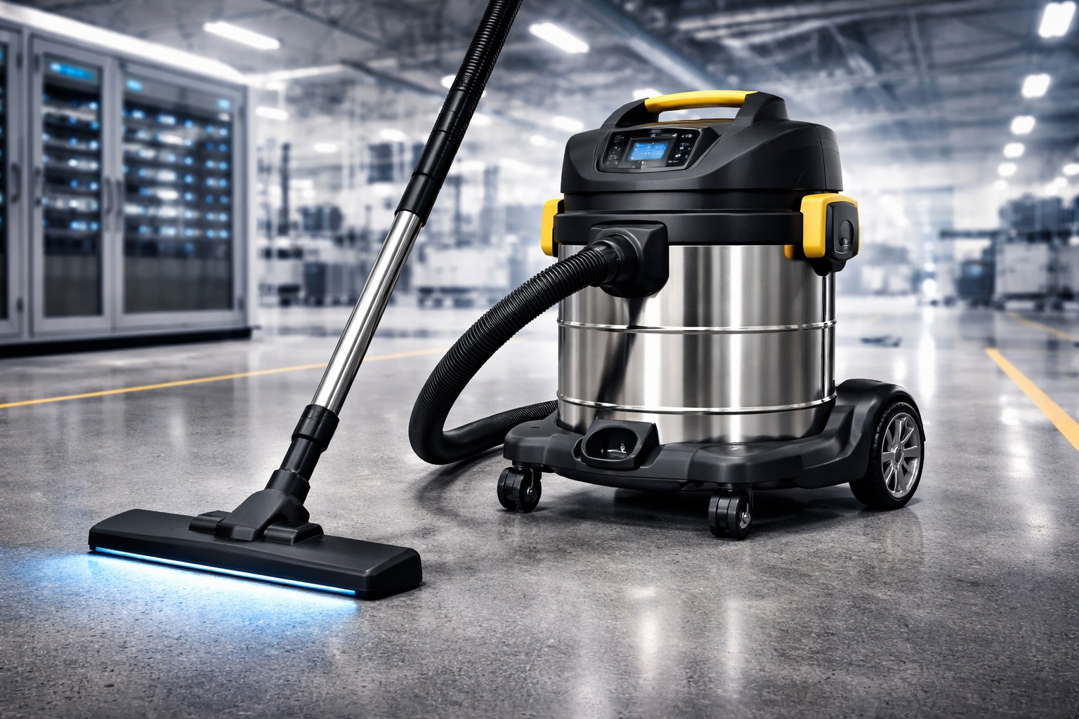 Advanced Industrial Wet-Dry Vacuum Cleaner with Smart Technology