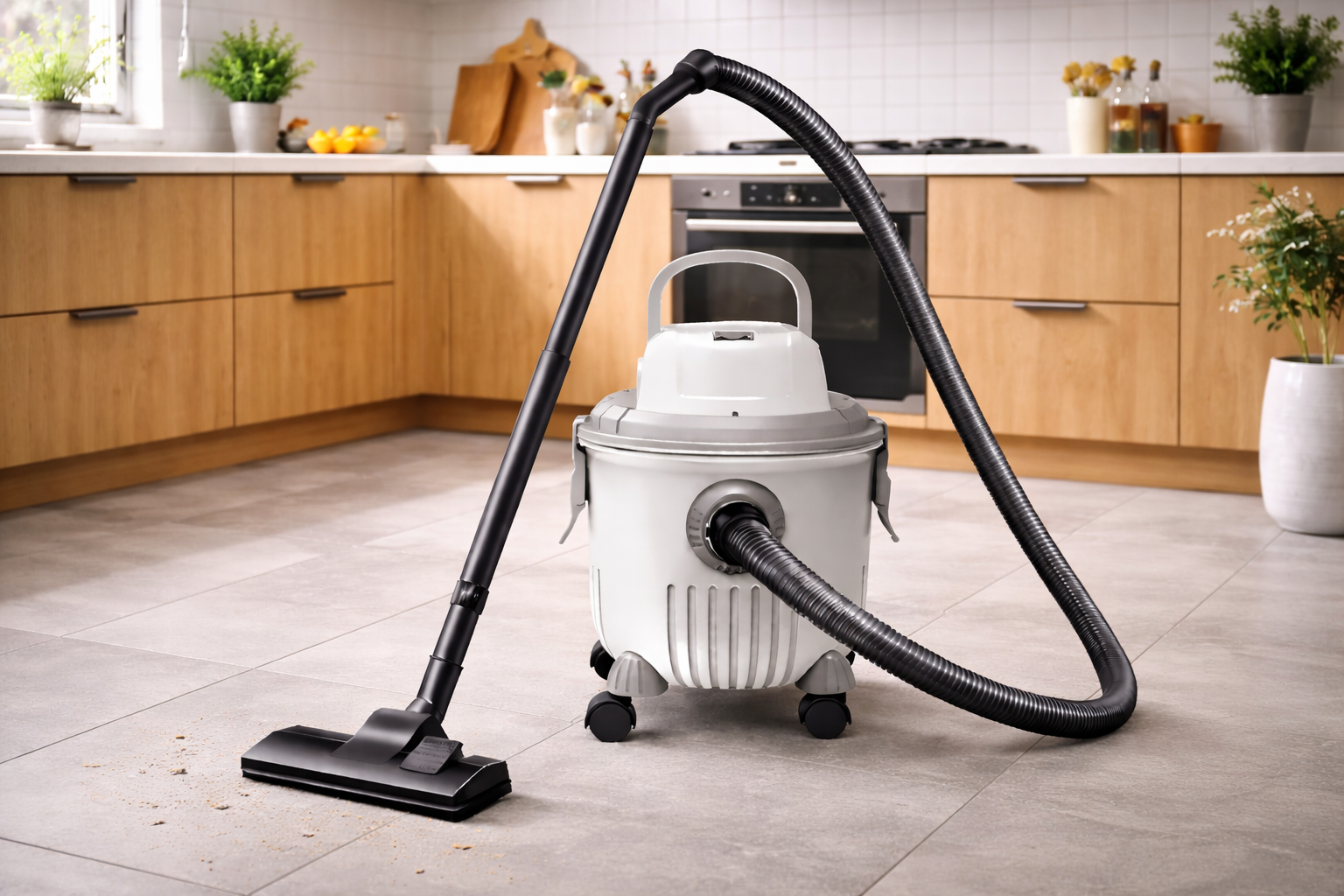 Kitchen Wet and Dry Vacuum Cleaner with Powerful Suction – Ideal for Tile and Food Debris