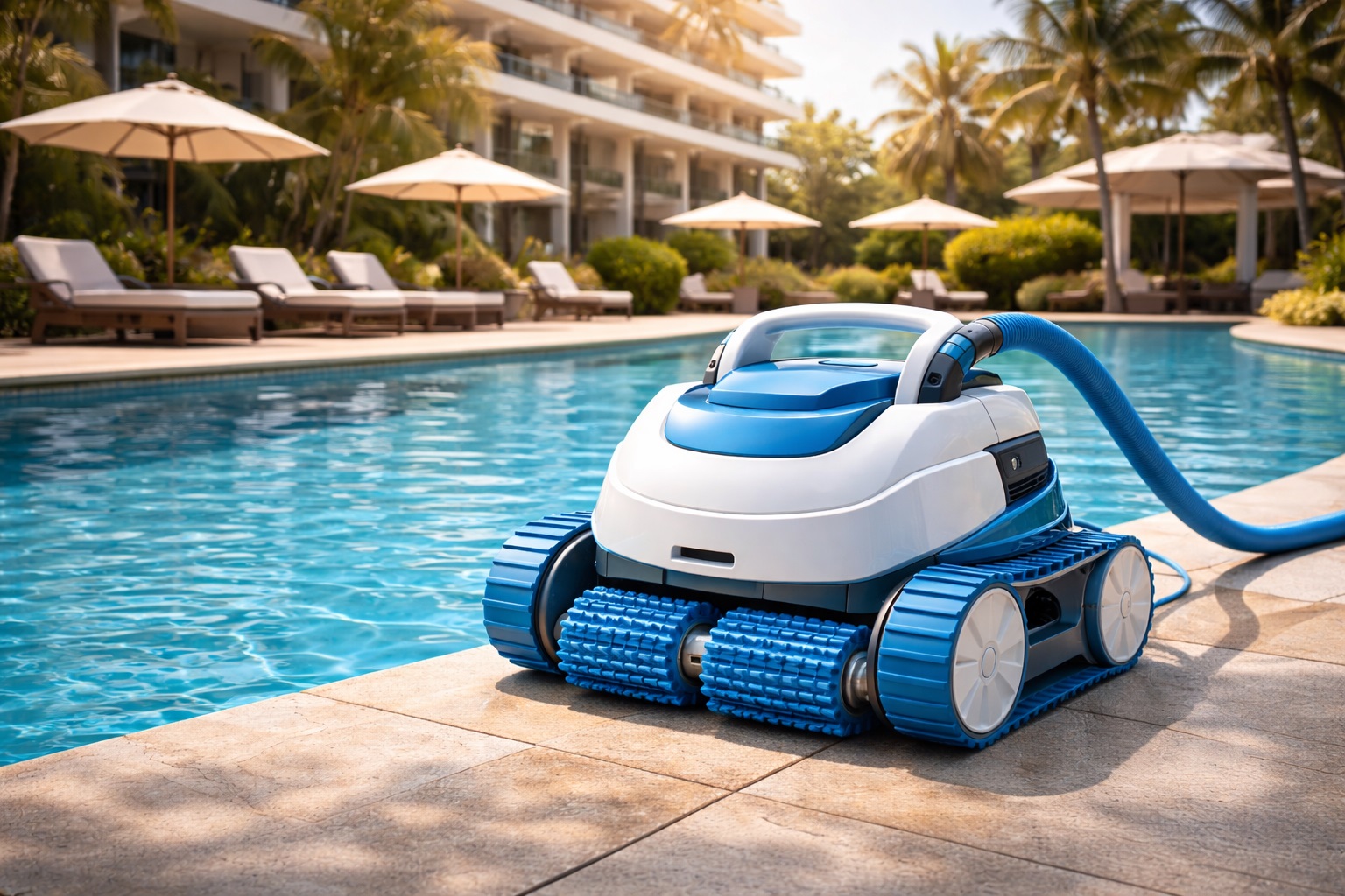 Commercial Robotic Pool Vacuum Cleaner for Hotels Automatic Wall Climbing Pool Cleaning Robot