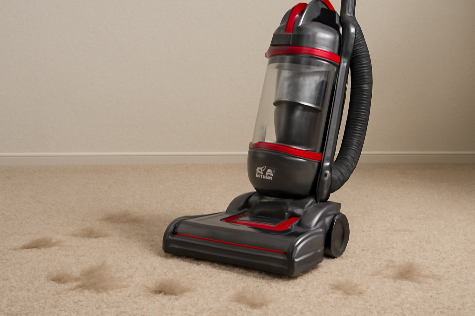 A6 Pet Vacuum Cleaner – Red and Gray Design with Rotating Brush Head for Pet Hair Removal and Carpet Cleaning