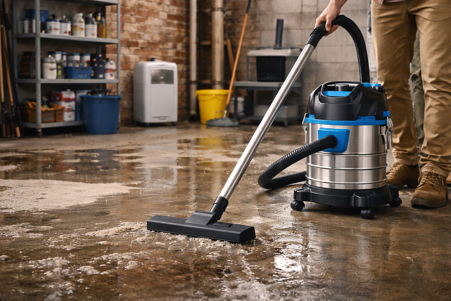 Wet Dry Vacuum Cleaner – Basement Flood Cleanup & Water Extraction Vacuum