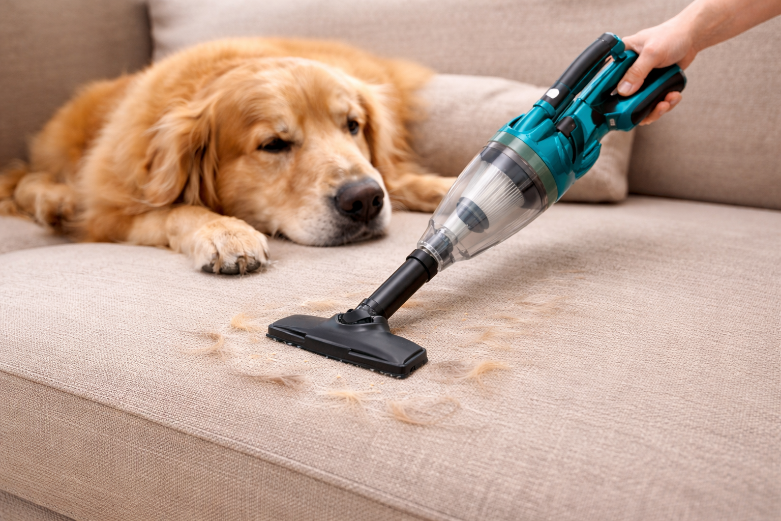 Cordless Pet Hair Vacuum Cleaner for Sofa – Handheld with HEPA Filter & Quiet Motor