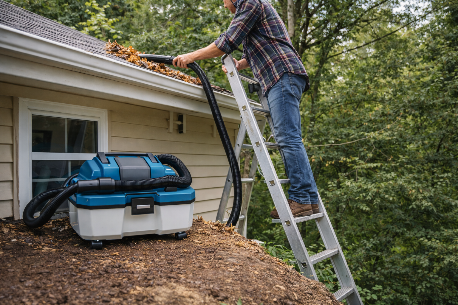 Portable Wet & Dry Gutter Cleaning Vacuum Cleaner for Roof and Leaf Removal