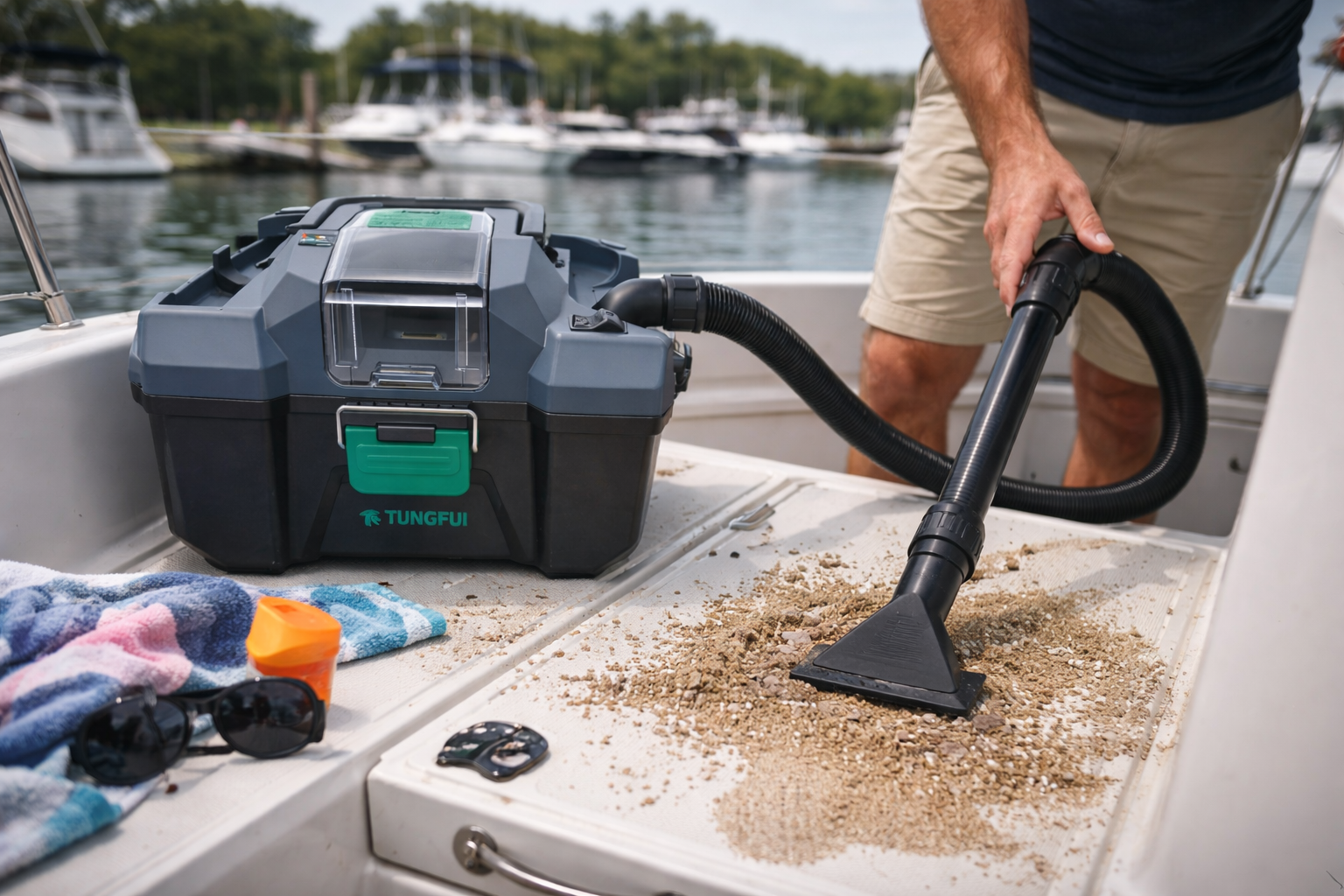 Marine Wet and Dry Toolbox Vacuum Cleaner for Boat and Yacht Deck Cleaning