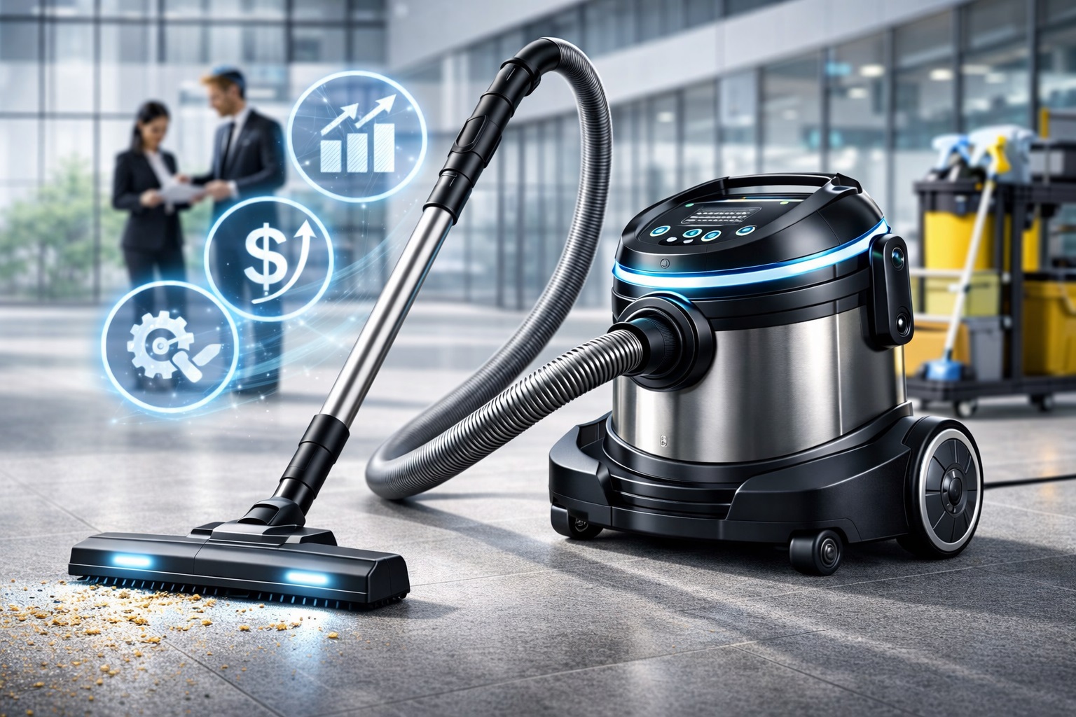 High-Efficiency Barrel Vacuum Cleaner for Office and Business Cleaning