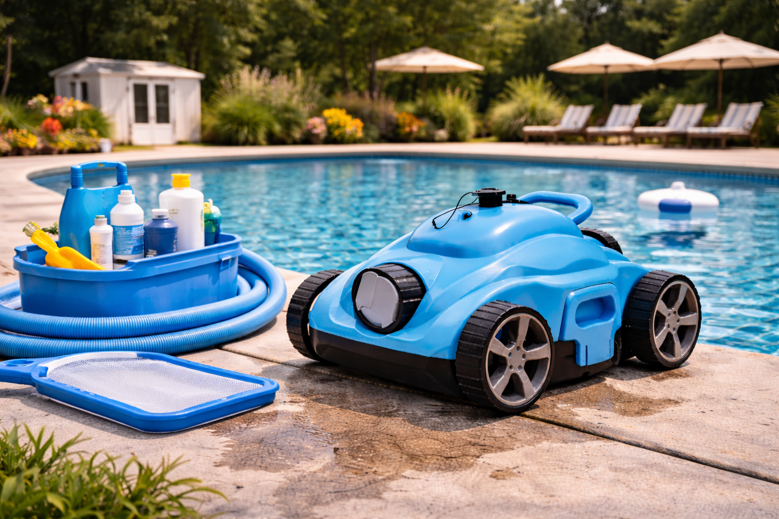 Robotic Pool Cleaner with Pool Maintenance Kit