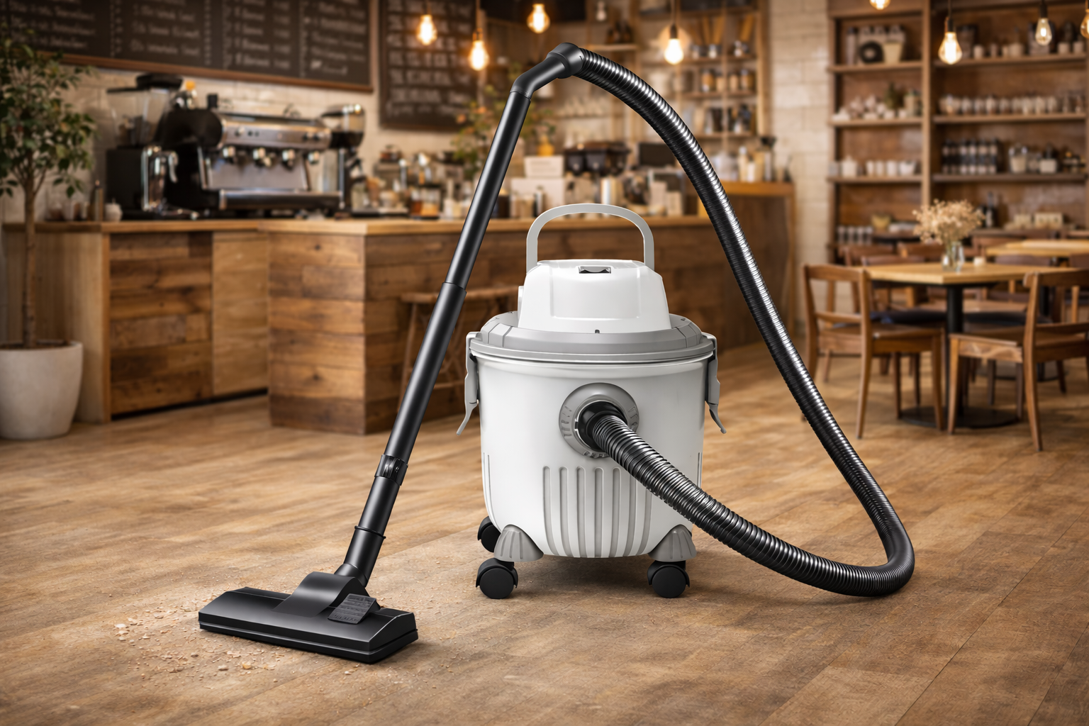 Commercial Wet and Dry Canister Vacuum Cleaner – Perfect for Cafes, Restaurants, and Shops