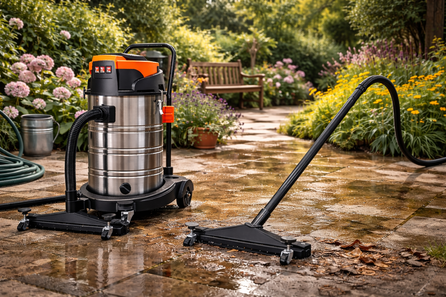 Outdoor Wet & Dry Vacuum Cleaner – 60L Stainless Steel, 2000W Power