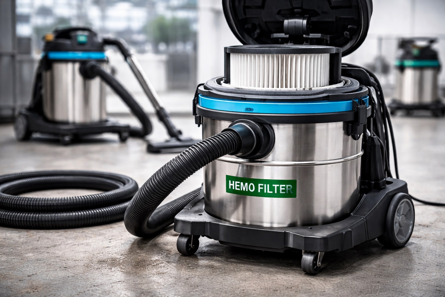 HEPA Industrial Wet Dry Vacuum Cleaner 40L Stainless Steel Dust Extraction System