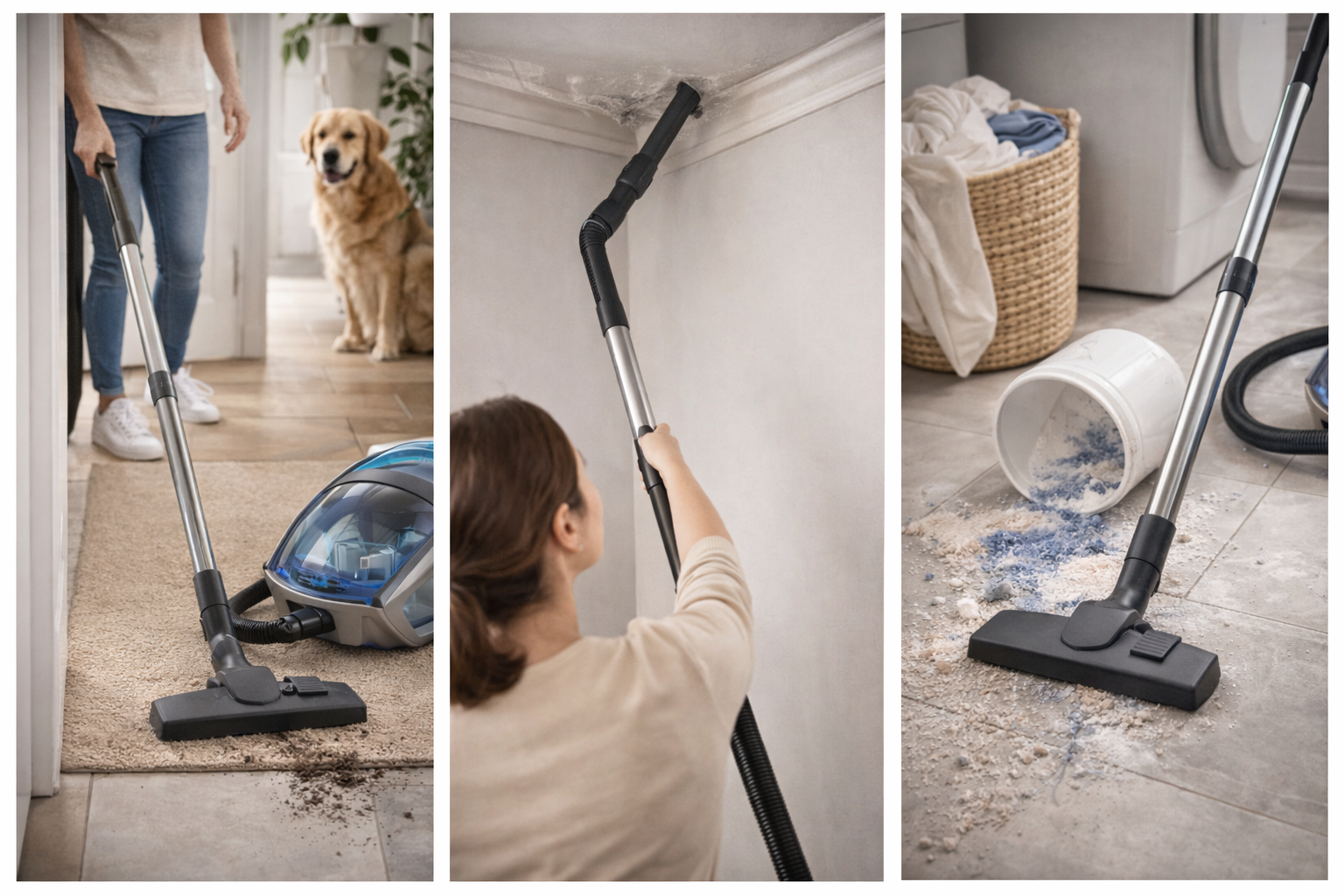 Slim Canister Vacuum Cleaner with Crevice Tool – Compact HEPA Bagless for Tight Spaces