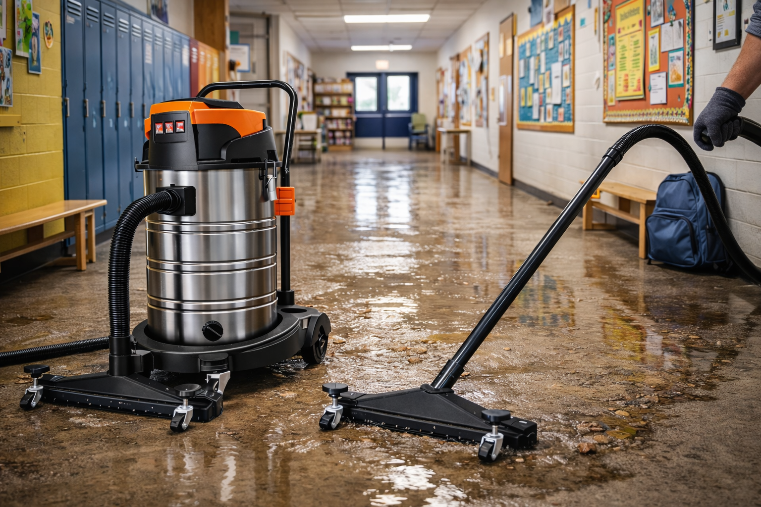 Commercial Wet & Dry Vacuum for Schools & Offices – 60L Stainless Steel, 2000W