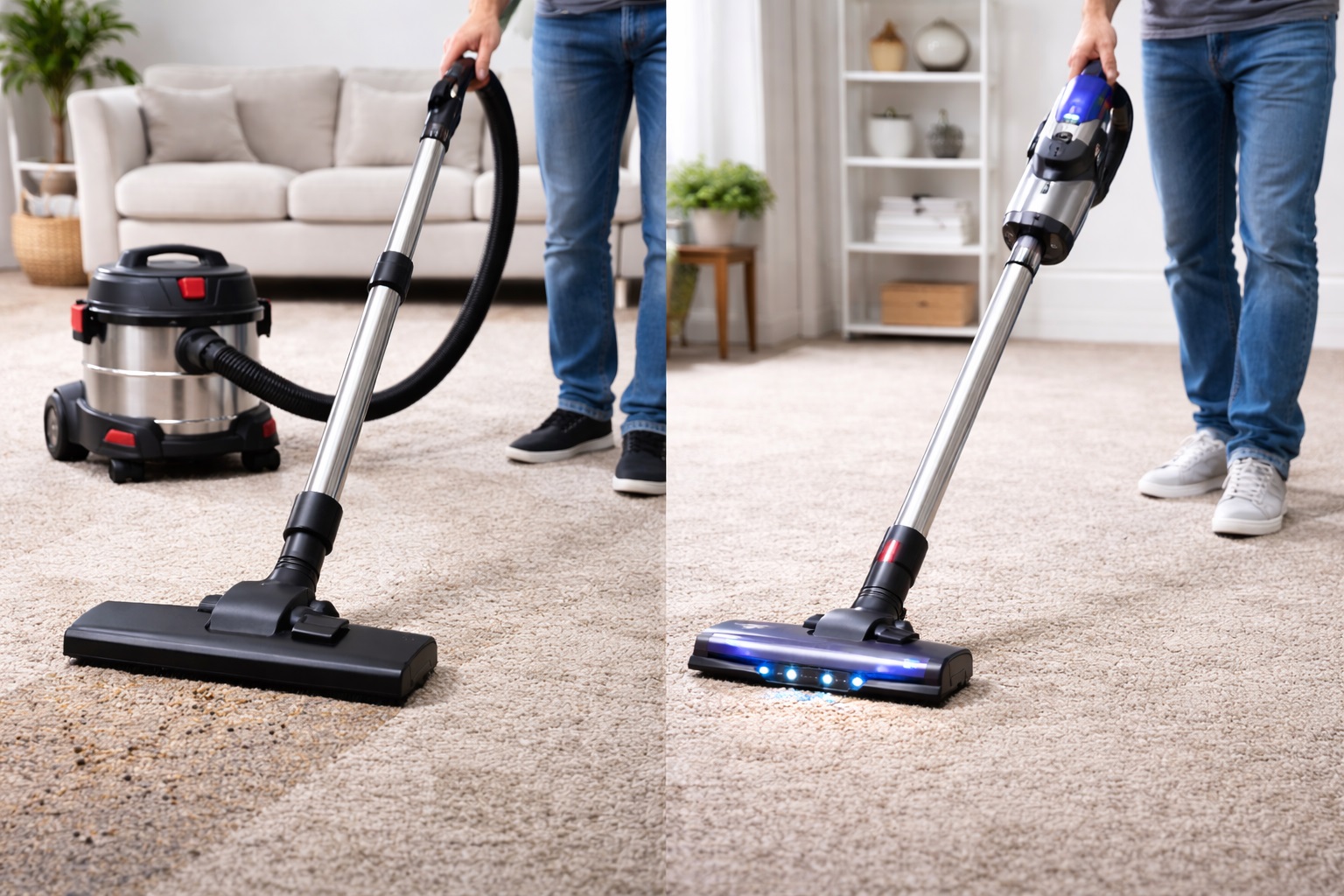 Stainless Steel Barrel Vacuum Cleaner with Cordless Handheld Option