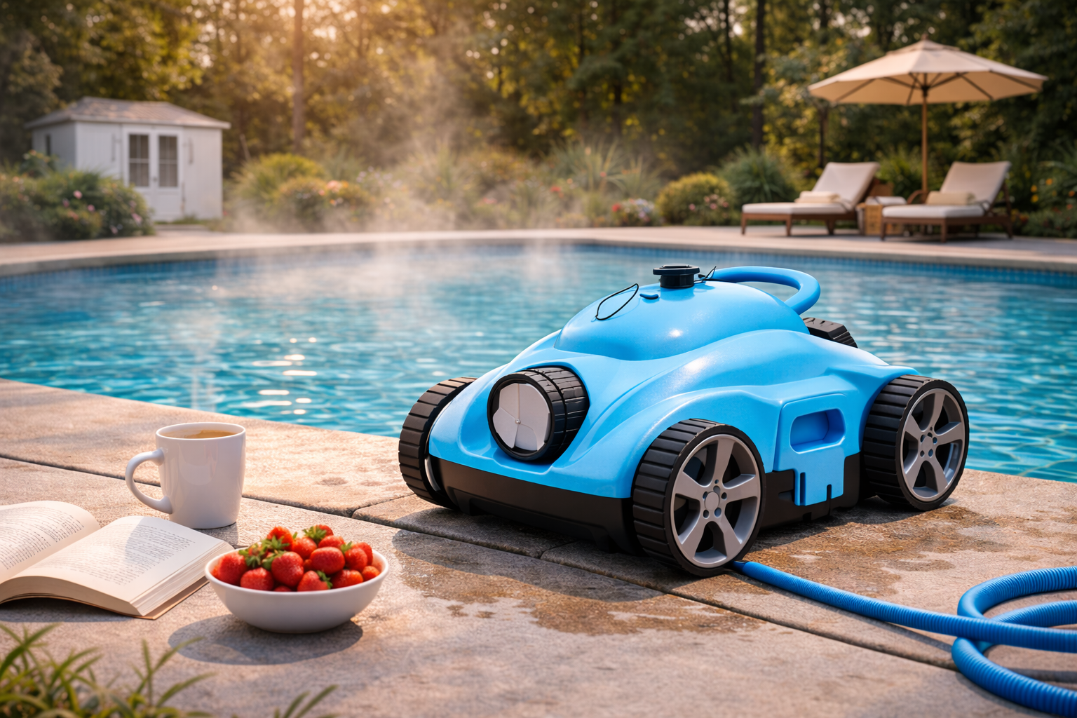 Robotic Pool Cleaner with Poolside Relaxation Kit