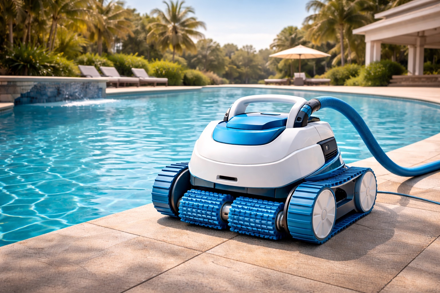 Large Commercial Robotic Pool Vacuum Cleaner Automatic Pool Cleaning System for Big Pools