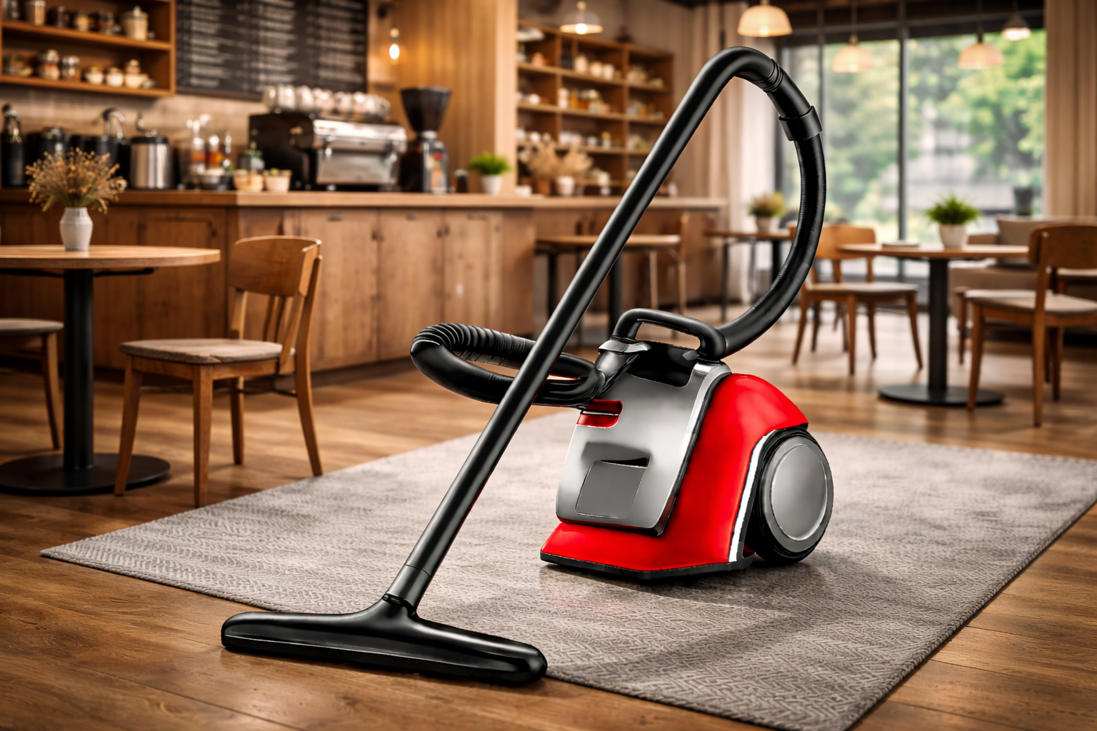 Commercial Canister Vacuum Cleaner for Restaurant & Café | Quiet Operation | 6L Capacity