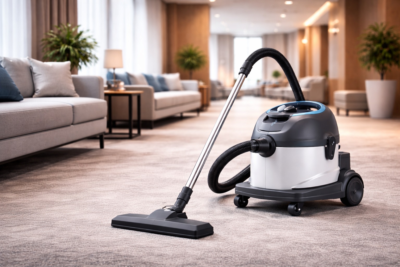 Low-Noise Vacuum Cleaner for Hotels and Commercial Spaces