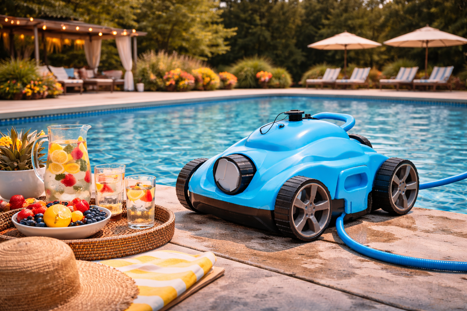 Robotic Pool Cleaner with Poolside Refreshment Kit