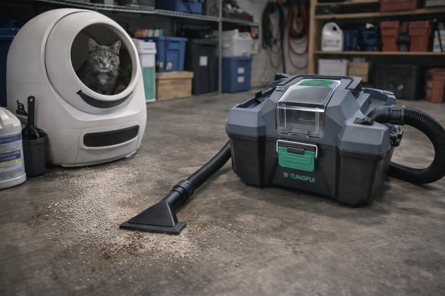 Pet-Friendly Wet and Dry Toolbox Vacuum Cleaner for Cat Litter and Pet Area Cleaning