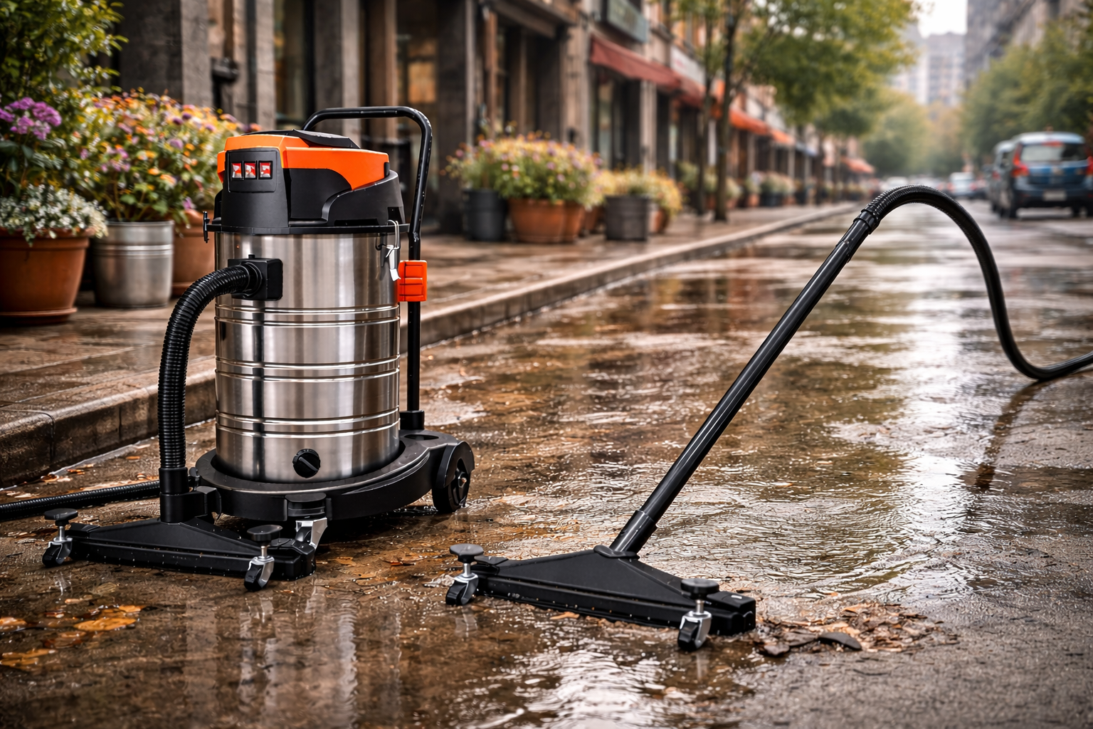 Outdoor Wet & Dry Vacuum Cleaner – 60L Stainless Steel, 2000W Power