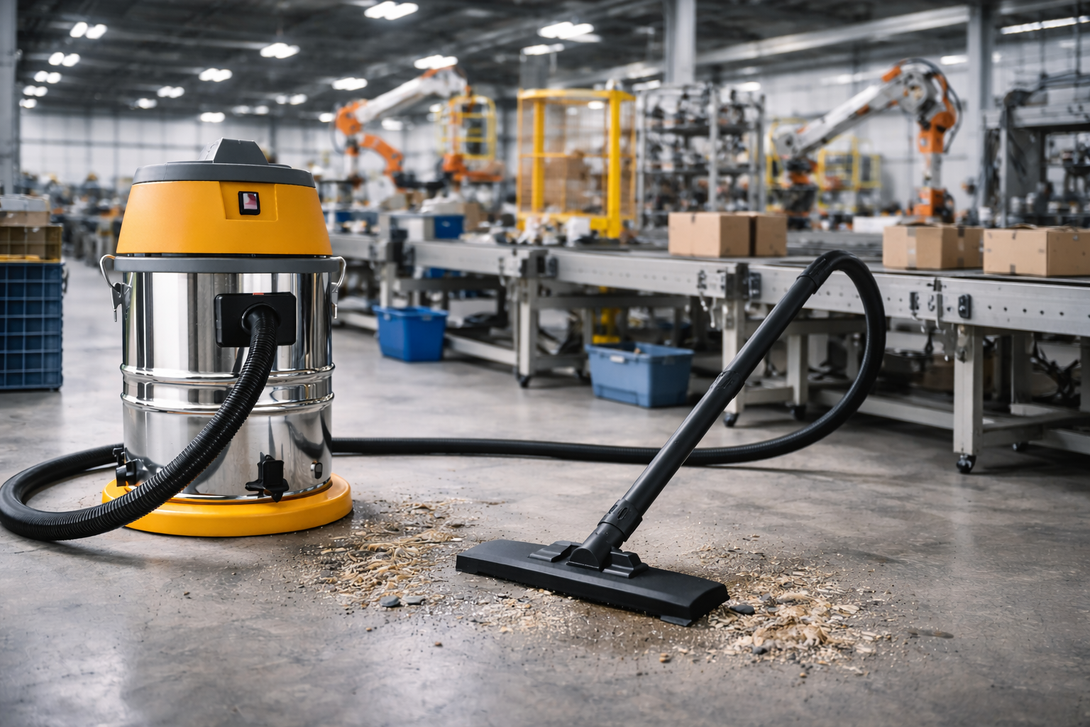 Factory Line Wet and Dry Vacuum Cleaner – Industrial Grade for Continuous Use