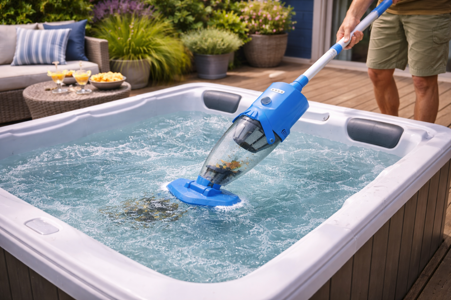 Hot Tub Vacuum Cleaner – Cordless, Rechargeable Spa Cleaner for Outdoor Jacuzzis & Whirlpool Tubs