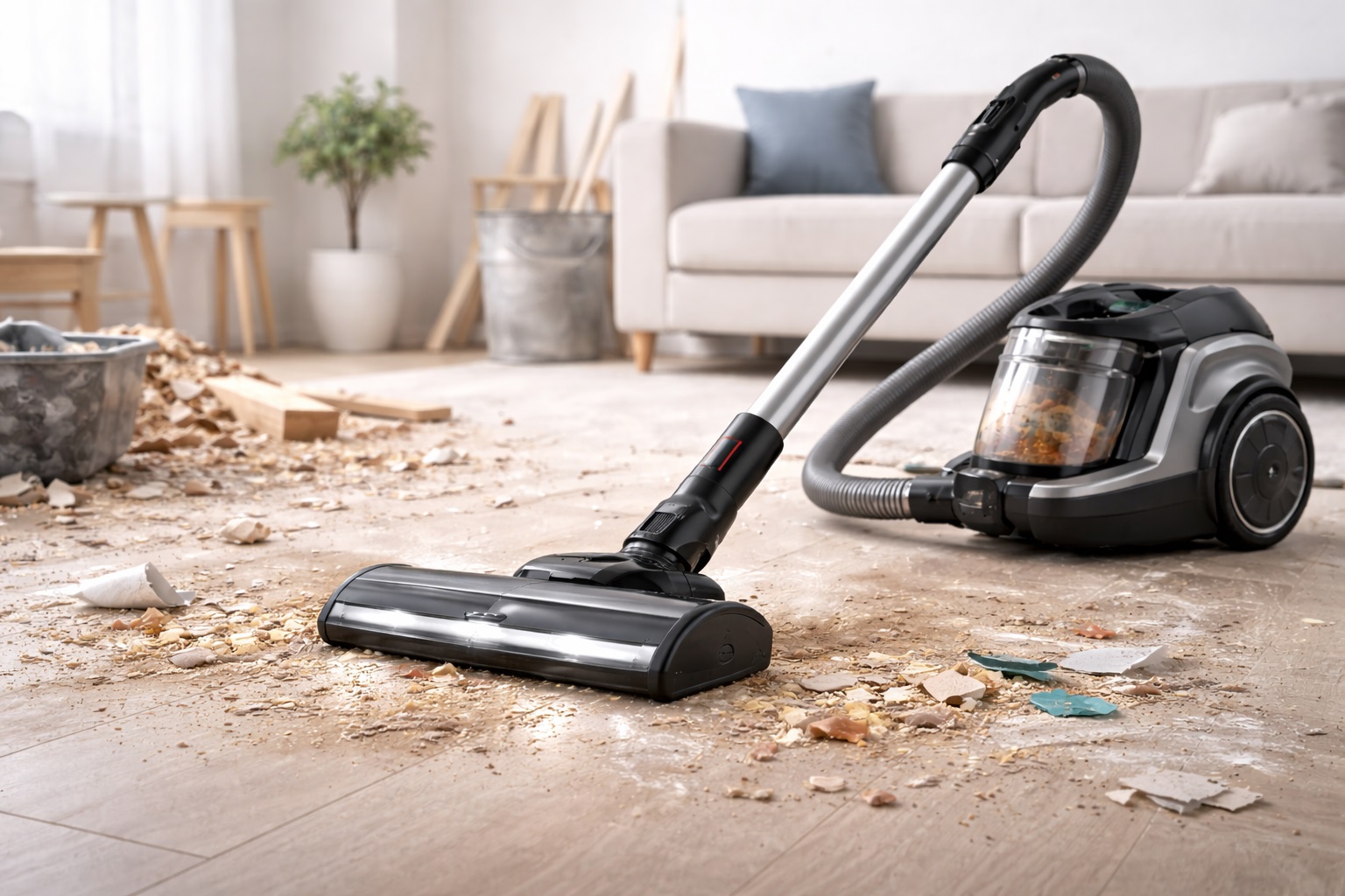 Heavy-Duty Canister Vacuum for Renovation Debris – Construction Cleanup Tool