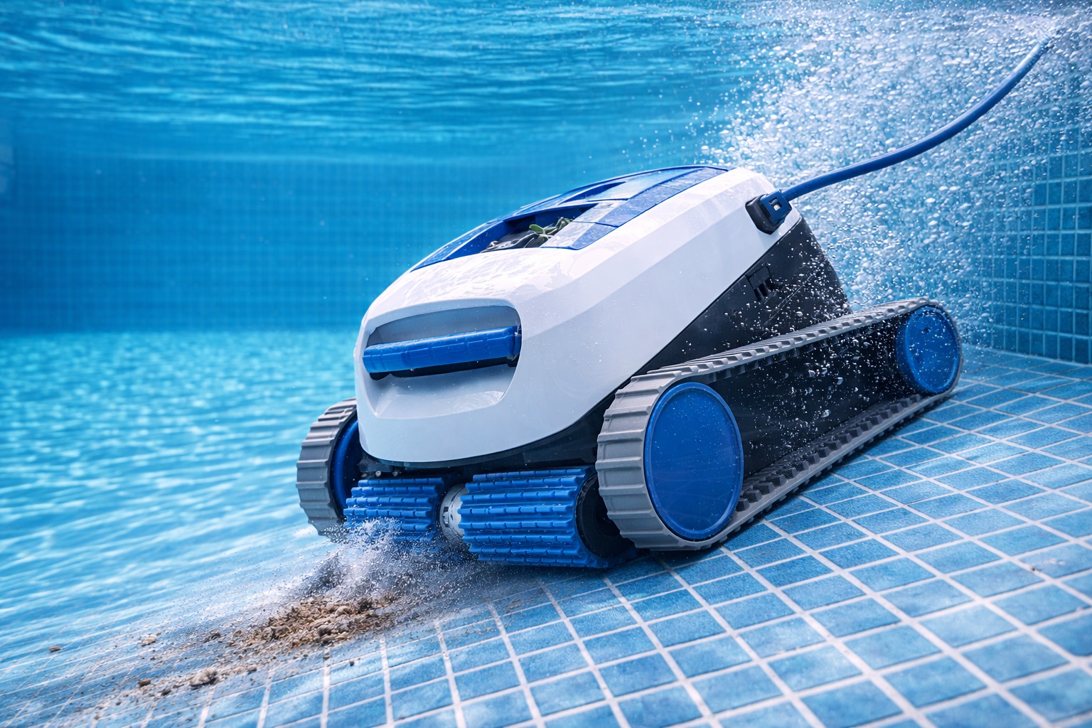 Wall-Climbing Underwater Robotic Pool Vacuum Cleaner with Intelligent Navigation