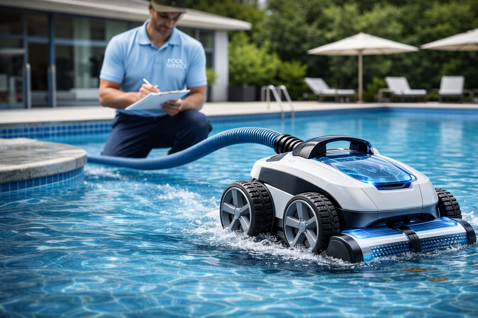 Smart Commercial Robotic Pool Vacuum Cleaner System