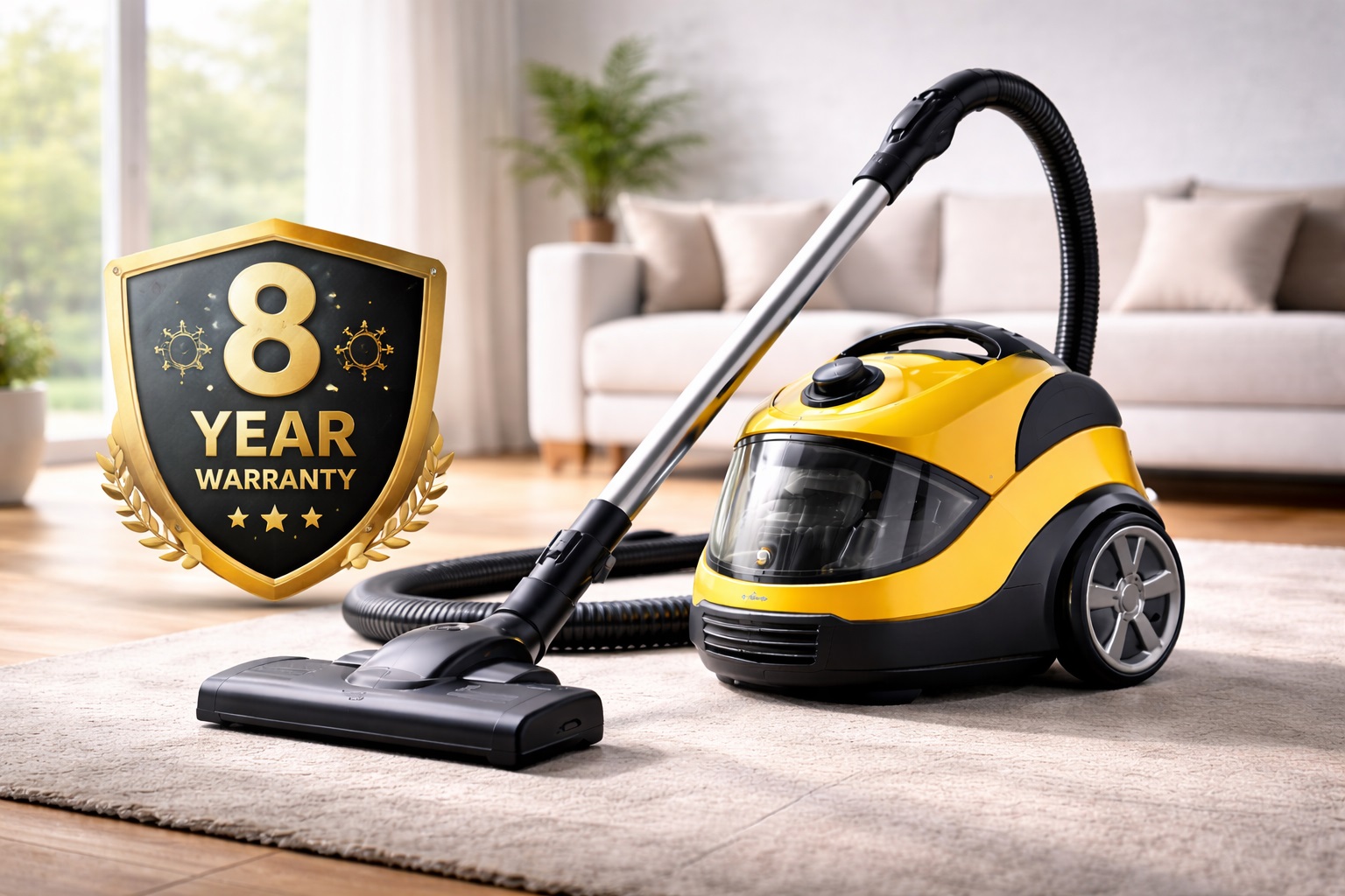 Durable Canister Vacuum Cleaner – 8-Year Warranty | Heavy-Duty 2025 Model