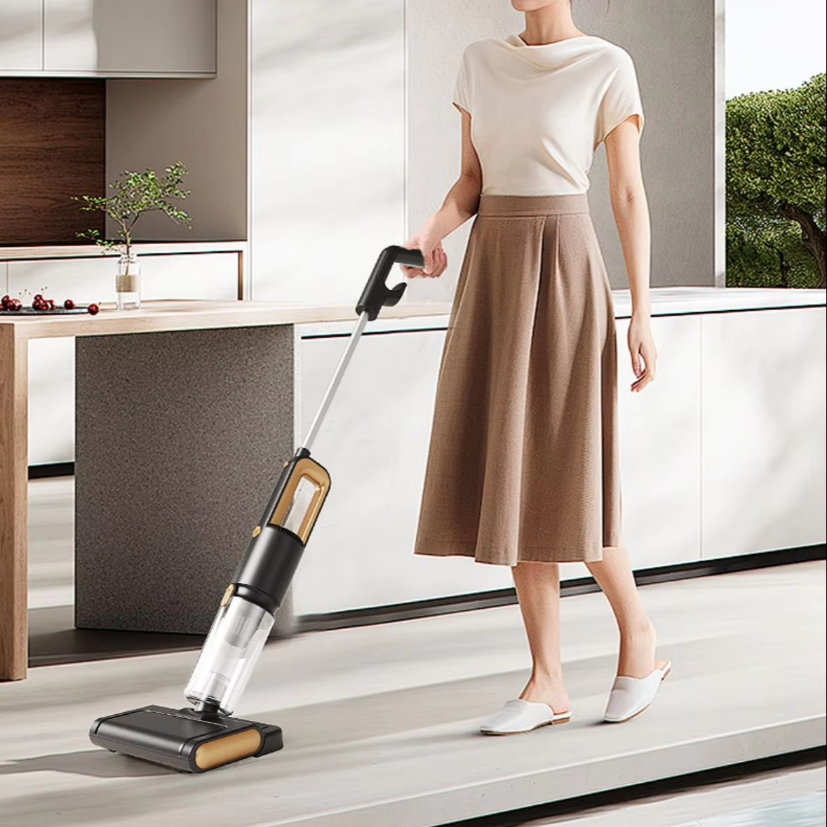 Smart Cordless Vacuum Cleaner with Water Tank and LED Light